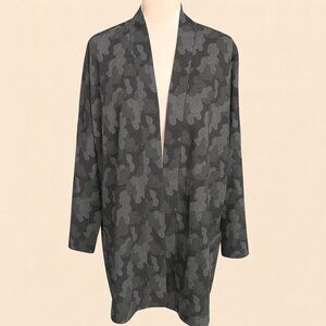 Elliott Lauren XL Open Front Cardigan Jacket – Gray Camo Knit